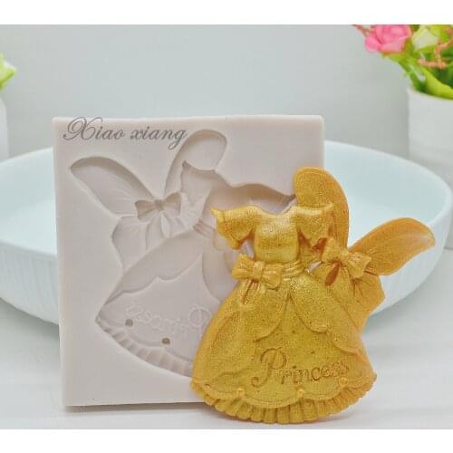 3D Skirt Shape Cake Molds Silicone Fondant Cake Decorating Tools Princess Dress Cake Baking Tools Wedding Dress Silicone Mold