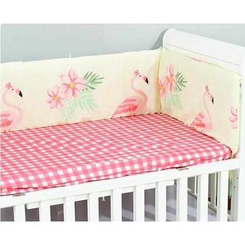 6/9PCS Flamenco Baby Crib Bedding Set Safety Protection Cotton bed linen Cot Bedding Set Baby Blanket Linen protetor de berco