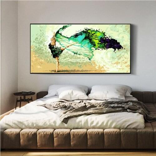 Abstract Art Dancing Girl In Beach Canvas Painting Oil Painting Printed On Canvas Wall Pictures For Living Room