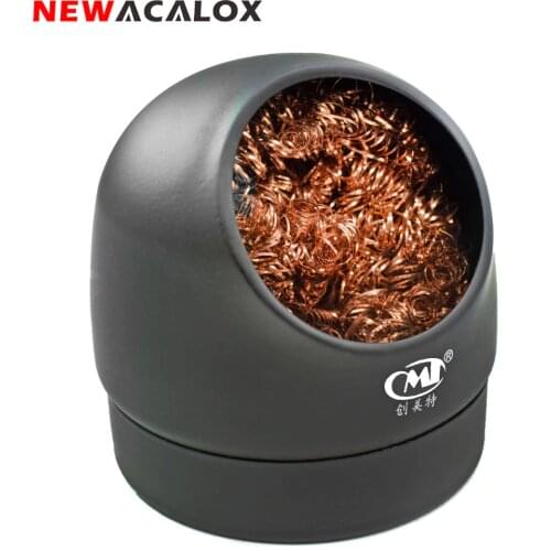 NEWACALOX Anti Static Welding Soldering Solder Iron Tip Cleaner Cleaning Steel Wire With Stand Set Repair Tool
