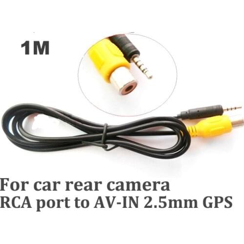 2pcs/lot Car parking assistance RCA to AV-IN 2.5mm jack port for rear view backup reverse reversing vehicle car camera input