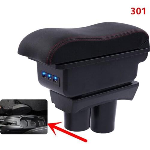 For Citroen c-elysee/ Peugeot 301 armrest central Store content Storage box with cup holder ashtray accessories 2012-2016