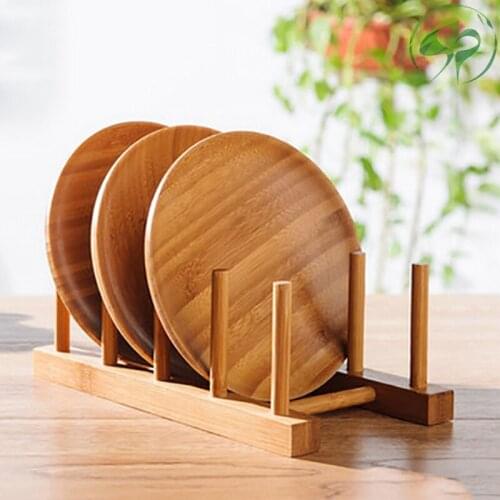 Storage Holder Bamboo Pan Cups Stand Dish Drainer Plate Rack Pot Lid Holder Kitchen Cabinet Organizer Kitchen Accessories