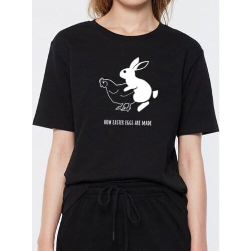 HOW EASTER EGGS ARE MADE T Shirt Women Summer Short Sleeve Cotton Tshirt Women O-neck T Shirt Femme White Womens T-shirt 2020