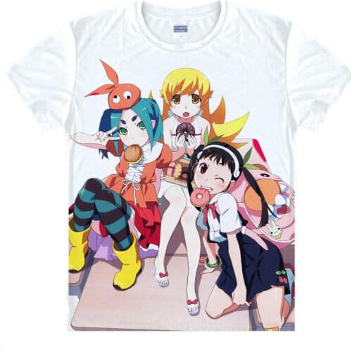 Monogatari Story T-Shirt Koyomi Araragi Shirt Mans summer t-shirts anime shirt Cute Girls' Dress womens fashion t-shirt a