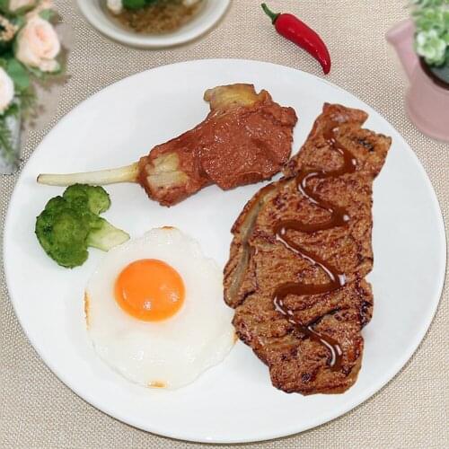 Simulation lamb chops Steak Hot pot slice Raw pork slices Restaurant Food Model Photography Props PVC Fake Meat Decorative