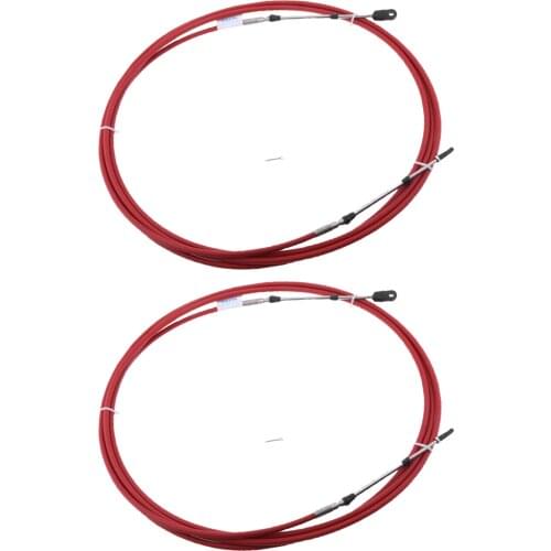 2Pcs Universal 14Ft Throttle Shift Control Cable for Yamaha Outboard Boat Motor Marine Jet Boat Shift Throttle Control Cable Red