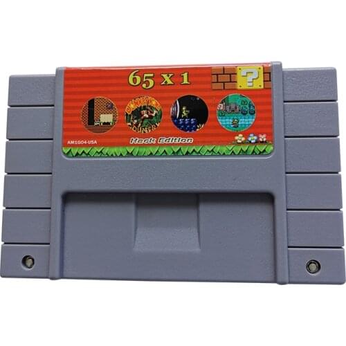 Battery Save US Shell Memory Card DIY 65 in 1 Hack Super Remix Game Card Support for USA/NTSC 16 Bit Game Console Cartridge grey