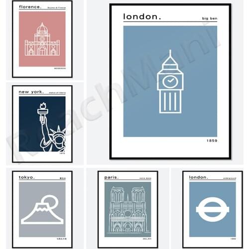 Kyoto Poster | London Poster |New York Wall Art Tourism Art | Minimalist Travel Art | Home Decoration | Urban Landscape