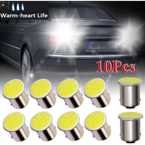 10pcs 12V BA15S P21W 1156 LED Light Bulb Super Bright White License Plate Light Side Marker Bulbs Auto Accessories