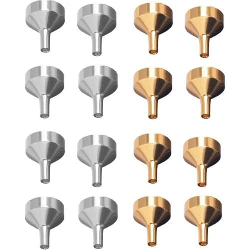 10 Pieces Mini Metal Funnels For Filling Small Bottles Transferring Liquid Refill Perfume Essential Oil Liquid Dispensing Tool