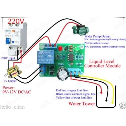 AC/DC 9V-12V Liquid Level Controller Module Sensor Water Level Detection Sensor DIY