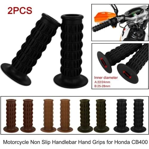 Motorcycle Grips Non Slip Handlebar Hand Grips Motorcycle Comfort Handlebar Grip Thruster Grip for Honda CB400, 2pcs