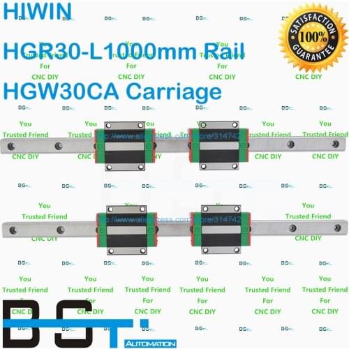 NEW HIWIN Linear Guide HGR series 30mm 2pcs HGR30 -L 1000mm +4pcs HGW30CA Flange Carriage HGW30CA