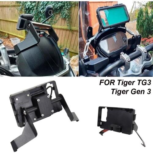 NEW BLACK Motorcycle Accessories GPS Phone Mount Bracket Stand Holder For Tiger Gen 3 TG3