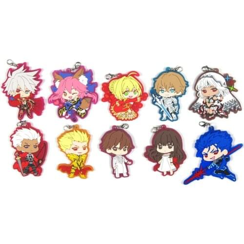 2018 New Arrival Fate stay night Original Japanese anime figure Silicone sweet smell key chain Anime rubber