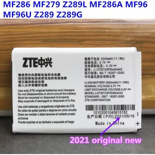 2019 New High Quality 3000mAh Li3730T42P3h6544A2 Battery For ZTE MF286 MF96 MF96U Z289L For T-mobile Sonic 2.0 Battery