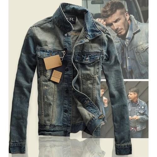 New Style Fashion Man Slim Fit MENS Jacket Jeans Coat Mens Winter Korean-style Denim Jacket Mens