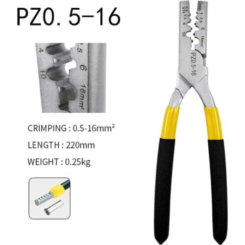 0.5-16 mm2 Mini Germany style Crimping Pliers and tools for Cable end sleeves PZ0.5-16 carbon steel crimping tool