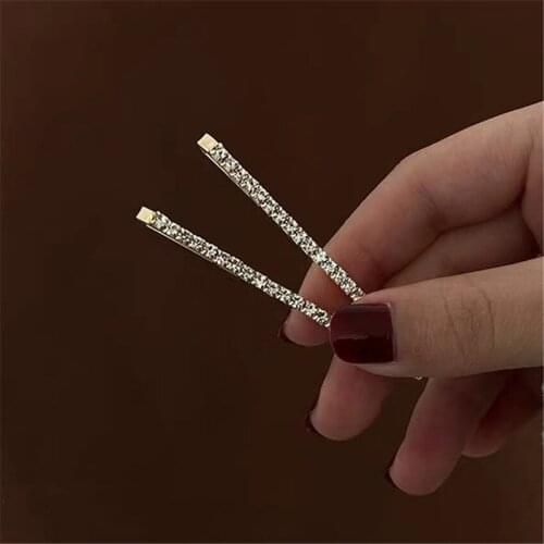 One-line Clips Crystal Rhinestone Hair Clips Fashion Women Hair Pins Bangs hair clip Barrettes Girl Hair Styling Headdress