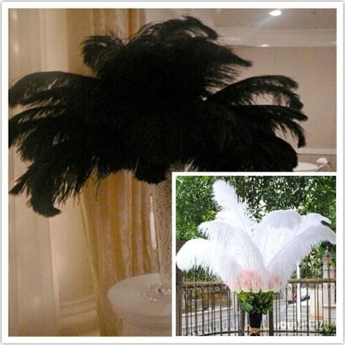 Wholesale and beautiful (white/black) ostrich feather 45 to 50 cm / 18 to 20 inches