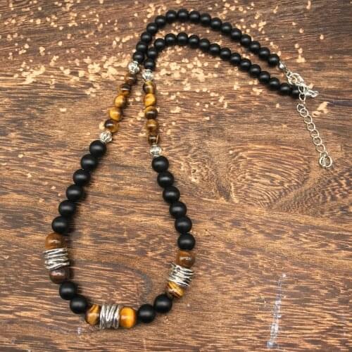 Natural tiger eye Catholic Christian rosary necklace female male hematite coconut shell necklace jewelry