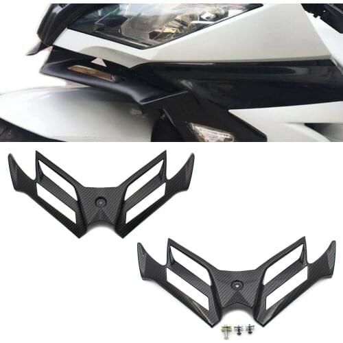 Carbon Fiber Black ABS Plastic Motorcycle Front Winglet Fairing For KAWASAKI NINJA 300 EX300 EX300A SE EX300B ABS 250