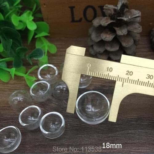 100pcs/lot 18mm clear half glass globe bubble glass dome glass bottle glass vial pendant handmade jewelry findings