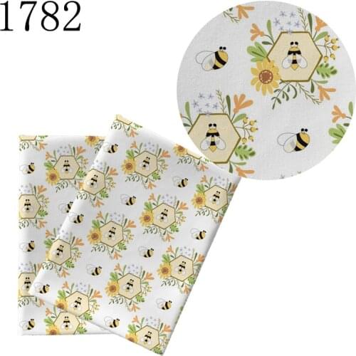 DIY Pillow Hat Shopping Handmade NEW Cartoon Bee Print Polyester Patchwork Stof FABRIC1809