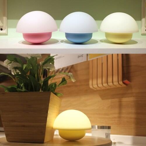 Cute USB Touch Sensor Cartoon Childrens Bedroom Light Discoloration Style Mushroom LED Night Light Drop shipping