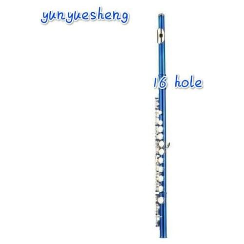 Blue flute C foot( 16 hole) case/grease/cleaning cloth/stick/screwdriver/cap,Four colors to choose from