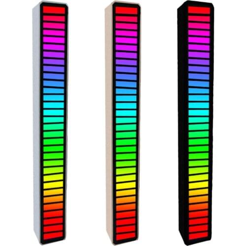 LED Rhythm Strip Light For Car Home Party Sound Control USB Recharge Night Light RGB Music Light Bar Atmosphere Colorful Lamp