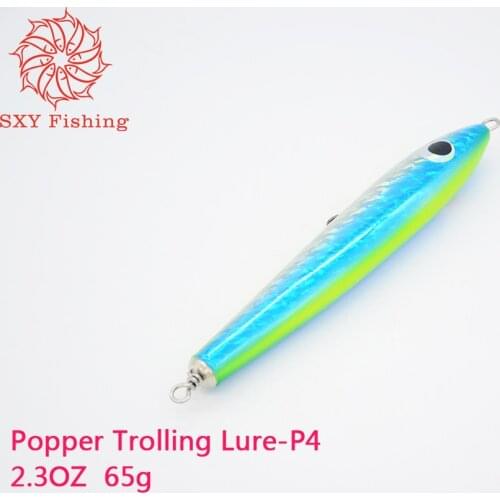 SXY FISHING Popper Trolling Bait Wooden fish Laser film Lure Popper bait Fishing Lure P4