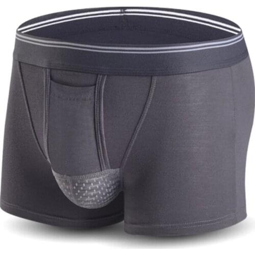 Modal Soft Sexy Breathable Men Underwear Panties Scrotum Care Capsule Underpants Mens Convex Penis Separation Boxer Shorts