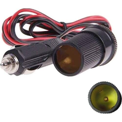 Car 12V/3A Cigarette Lighter Plug Socket Extension Cable Power Extension Cord 24V/1.5A 36W 3M red and black parallel line