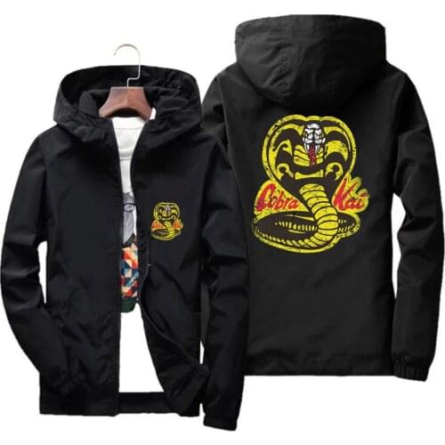 Cobra Kai 7XL Summer Spring New Jacket Mens Windbreaker Zipper Hooded Sun Protection Thin Coat Casual Outdoor Sports Jackets 6XL