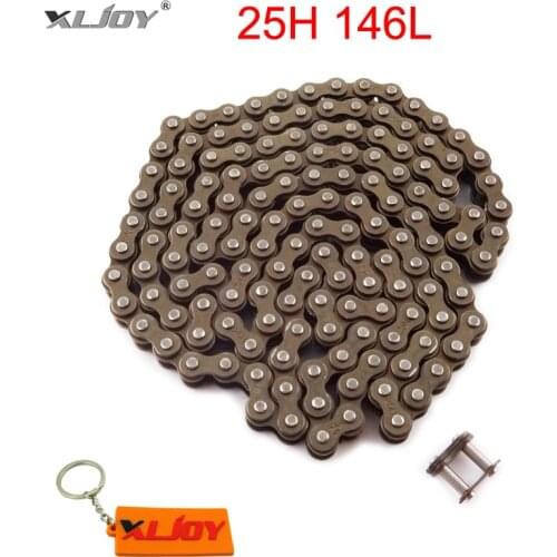 XLJOY 25H Sprocket Chain 146 Links With Spare Master Link For 47cc 49cc 2 Stroke Dirt ATV Quad 4 Wheeler Pocket Bike Mini Moto