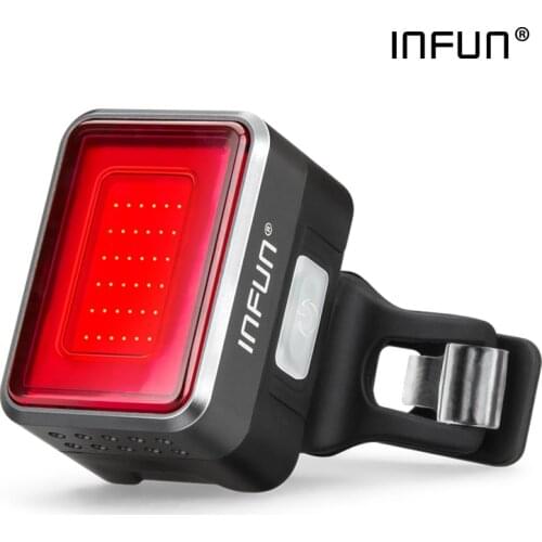 INFUN F50 Bicycle Rear Light For Bike Automatic Brake Induction Taillight MTB Cycling Charge LED Safety Running Lamp Accessories
