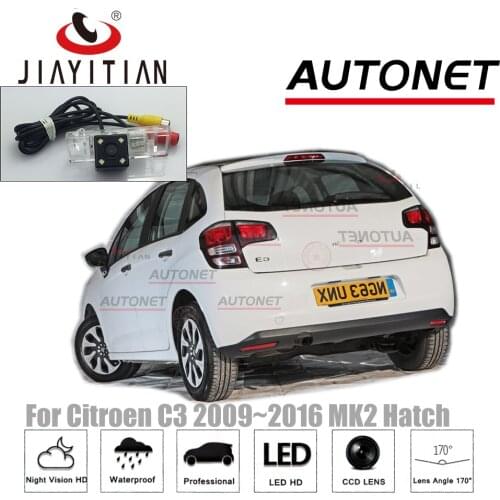 JIAYITIAN Rear Camera For Citroen C3 2009~2016 MK2 hatchbacK CCD Night Vision Backup camera license plate camera Reverse camera
