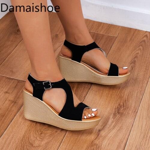 Womens Shoes Large Size Wedge Sandals Women 2021 Summer New Fashion Roman Sandals Student Korean Style Muffin High Heels Sandal