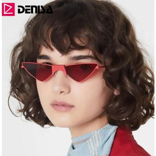 DENISA Luxury Retro Cateye Womens Sunglasses 2019 Small Vintage Ladies Sunglasses Red Glasses UV400 Lunette De Soleil G31321