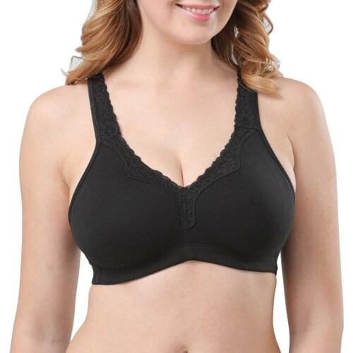 Vgplay Wire Free Women Bra Large Size Add Cup Lingerie Soft Breathable Underwear Full Cup Coverage Bralette Bras for Big Breast