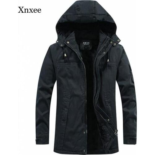 Winter Fleece Warm Coat Jacket Cotton Thick Solid Color Coat Mens Coat Thick Windbreaker Jacket Army Big Clothes