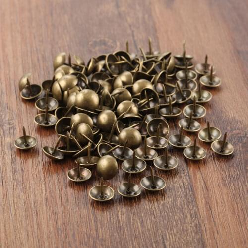 100Pcs Upholstery Nail Jewelry Gift Case Box Sofa Furniture Decorative Tack Stud Pushpin Doornail Antique Hardware 11x11mm