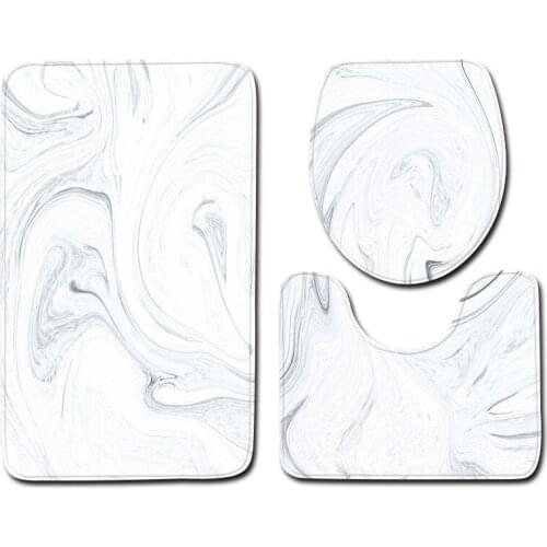 3pcs/set Vintage Cartoon Print Anti-slip Bathroom Floor Mat Home Decor Shower Non-Slip Rug Bath Door Mats Marble