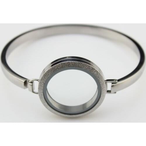 30MM 8' 316L Stainless Steel Bangle Screw Twist Glass Floating Charm Locket Bracelet As Christmas Gifts