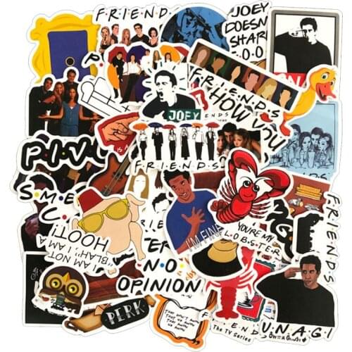 50Pcs New American Drama Friends Stickers Electric Car Luggage Trolley Case Suitcase Computer Waterproof Decal Sticker