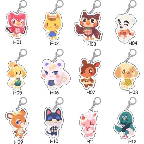 Anime Animal Crossing Keychain Fashion Jewelry Cute Shaped Pendants Keyring Acrylic Key Chains For Car Bag Accessories