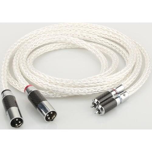 Pair OCC Silver plated HiFi XLR Audio cable Balance cable RCA Male TO XLR Male Female Connector Audio Cable 8AG Twist Cable