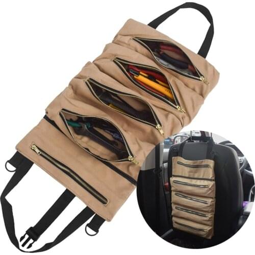 Car Seat Tool Bag Roll Up Bags Storage Carrier Pouch Hunting Tactics Bullet Magazine Pouch Back Seat Organizer